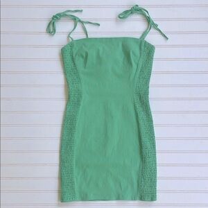 REVOLVE ASTR THE LABEL EUC Bodycon Side Smocked Tie Strap Mini Dress